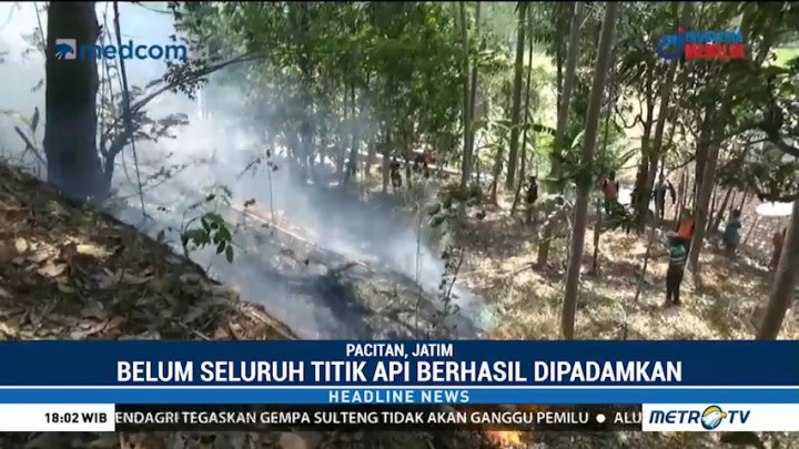 Kebakaran Lahan di Pacitan Dekati Permukiman