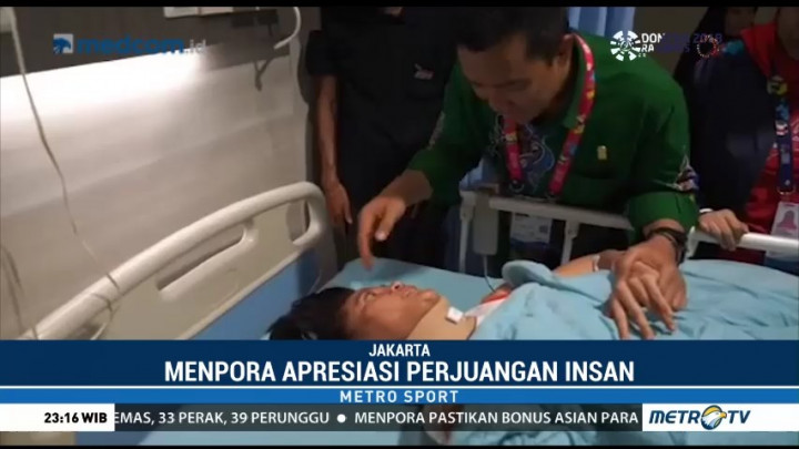 Menpora Jenguk Atlet yang Patah Tulang Leher saat Bertanding