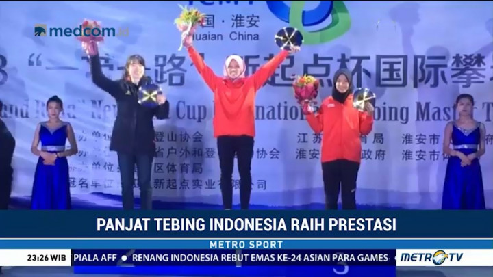 Panjat Tebing Indonesia Sabet Dua Medali Emas di Tiongkok