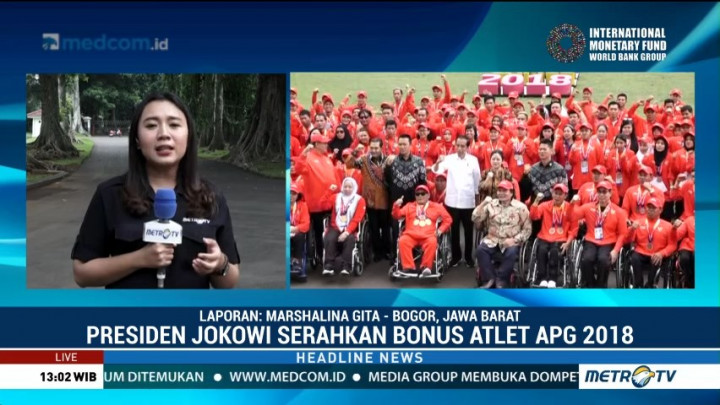 Presiden Jokowi Bagikan Bonus ke Atlet Asian Para Games 2018