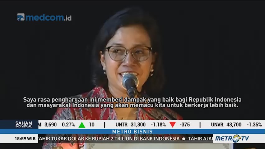 Sri Mulyani Dianugerahi Penghargaan Menkeu Terbaik 2018 se-Asia Pasifik
