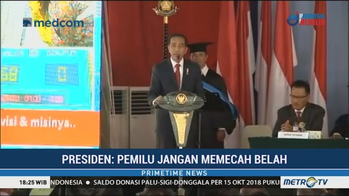 Hadiri Dies Natalis UKI ke-65, Jokowi: Pemilu 2019 Jangan Memecah Belah