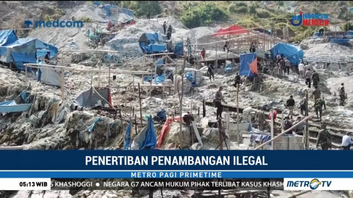 Aparat Gabungan Tertibkan Tambang Emas Ilegal di Gunung Botak
