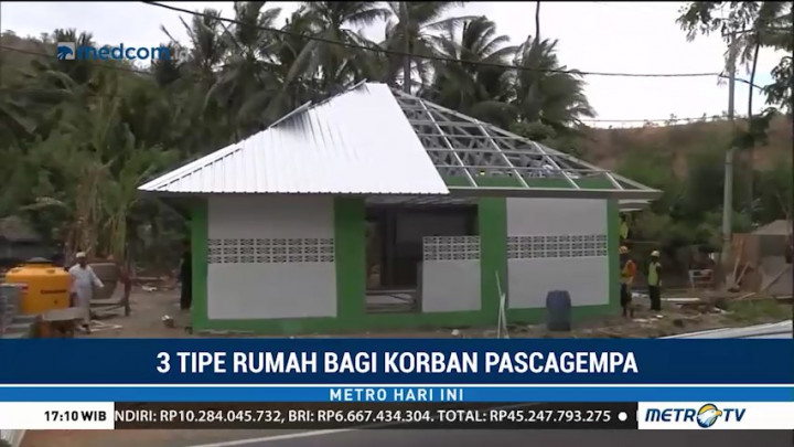 Tiga Tipe Rumah untuk Korban Gempa Lombok