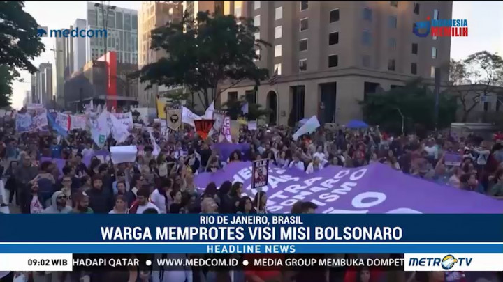 Warga Brasil Turun ke Jalan Protes Pencalonan Jair Bolsonaro