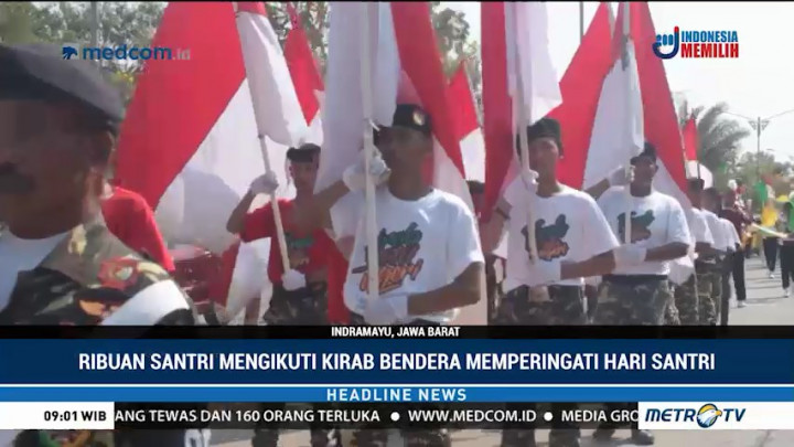 Ribuan Santri di Indramayu Ikut Kirab Satu Negeri