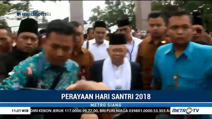 Ma'ruf Amin Hadiri Peringatan Hari Santri Nasional di Tasikmalaya