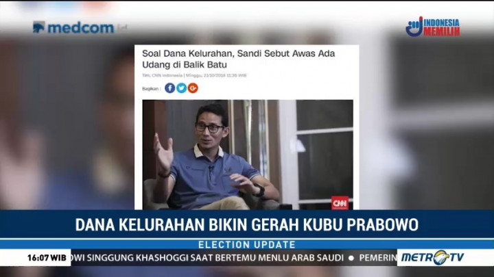 Kubu Prabowo-Sandi 'Gerah' Terkait Dana Kelurahan