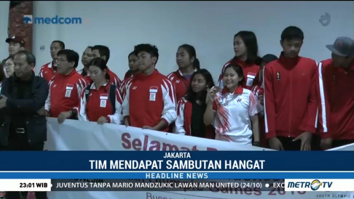 Kepulangan Tim Youth Olympic Games 2018 Dapat Sambutan Hangat