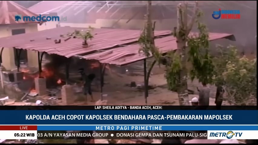 Pascapembakaran Polsek, Polda Aceh Copot Kapolsek Bendahara