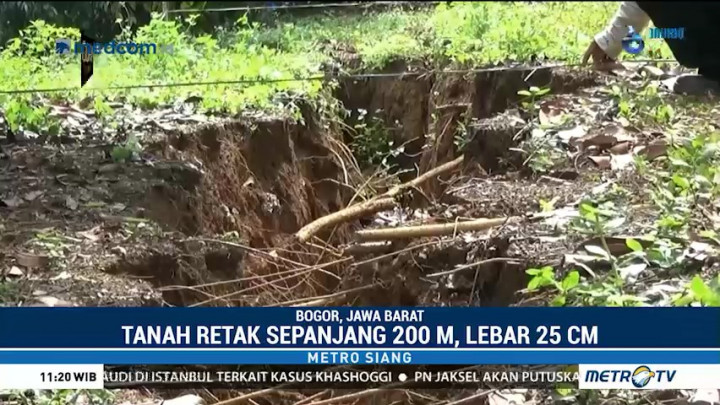 Warga Kab Bogor Dikagetkan dengan Fenomena Tanah Retak