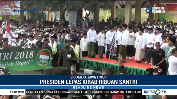Presiden Jokowi Lepas Kirab Santri di Sidoarjo