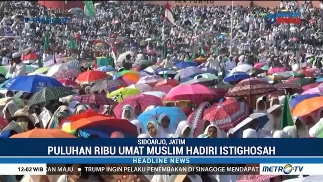 Ribuan Umat Muslim di Sidoarjo Hadiri Istighosah Kubro 2018
