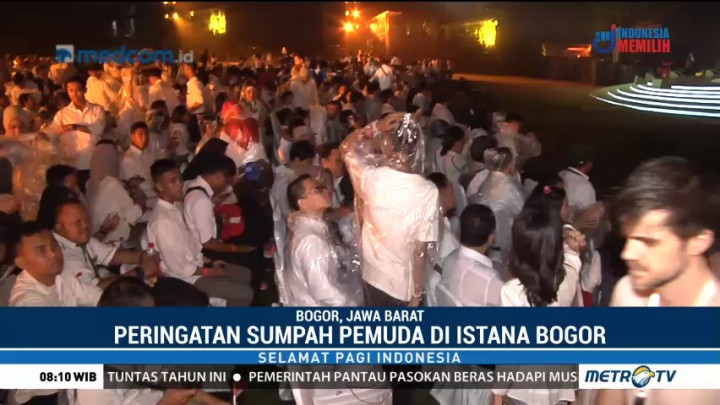 Peringatan Sumpah Pemuda di Istana Bogor Diwarnai Hujan Deras