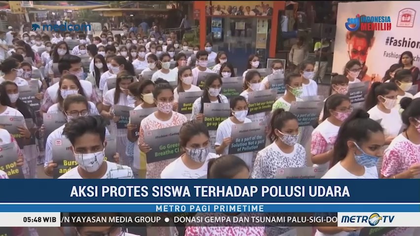Ratusan Siswa India Gelar Aksi Protes Polusi Udara