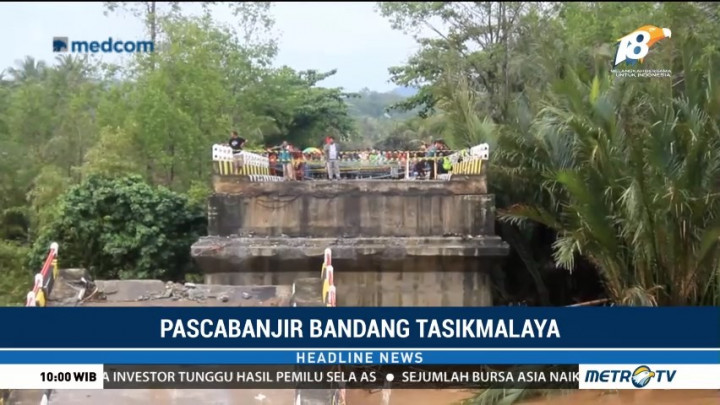 Jembatan Penghubung Garut-Tasikmalaya Ambruk
