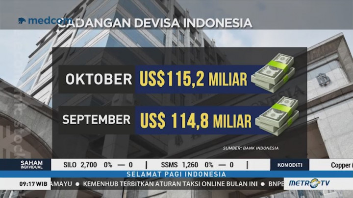 Cadangan Devisa Indonesia Naik Jadi USD115,2 M