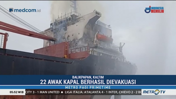Kapal Tanker Terbakar di Perairan Bontang, 22 Orang Dievakuasi