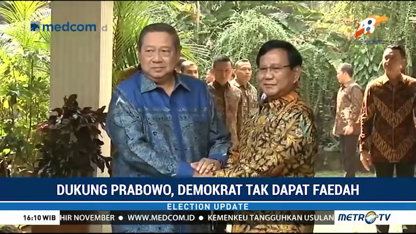 Dukung Prabowo, Demokrat tak Dapat Faedah