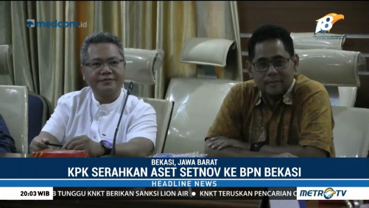 KPK Serahkan Sertifikat Tanah Setnov ke BPN Kota Bekasi