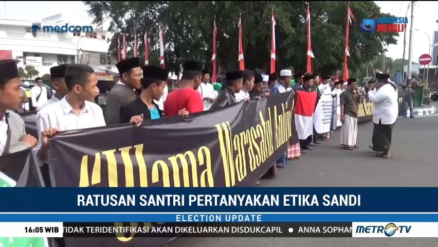 Ratusan Santri di Jombang Demo Sandi Karena Langkahi Makam Pendiri NU
