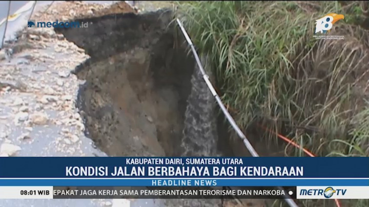  Jalan Nasional Penghubung Empat Kabupaten di Sumut Ambles