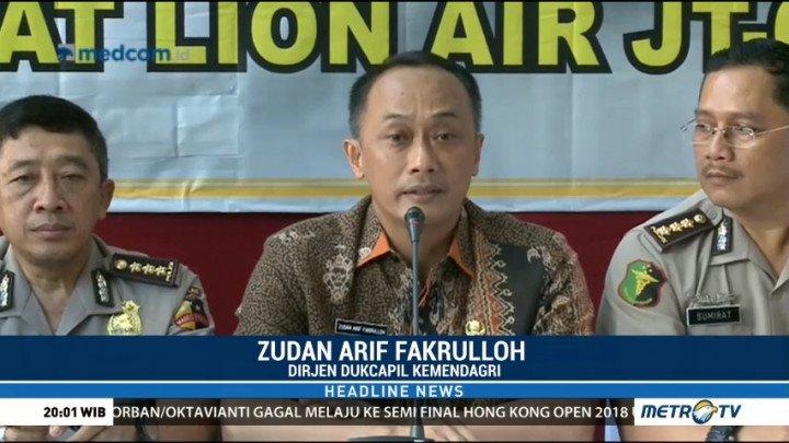 Ditjen Dukcapil Pastikan Seluruh Korban Lion Air Terima Surat Kematian