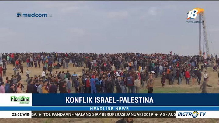Aksi Demonstrasi Warga Palestina di Perbatasan Gaza