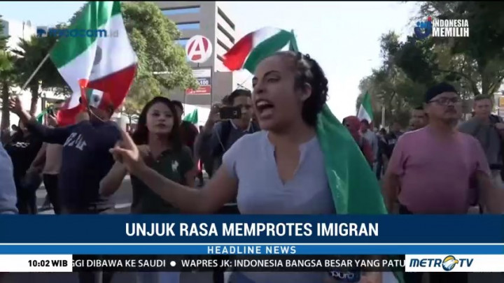 Ratusan Warga Meksiko Protes Gelombang Imigran Amerika Tengah
