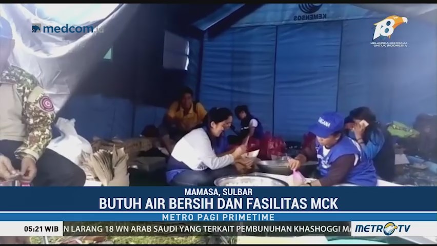Pengungsi Gempa Mamasa Butuh Air Bersih dan Fasilitas MCK