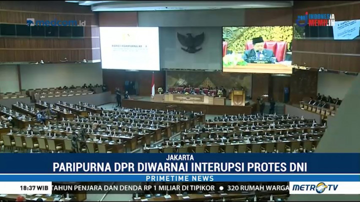 Rapat Paripurna DPR Diwarnai Interupsi Protes Pelonggaran DNI