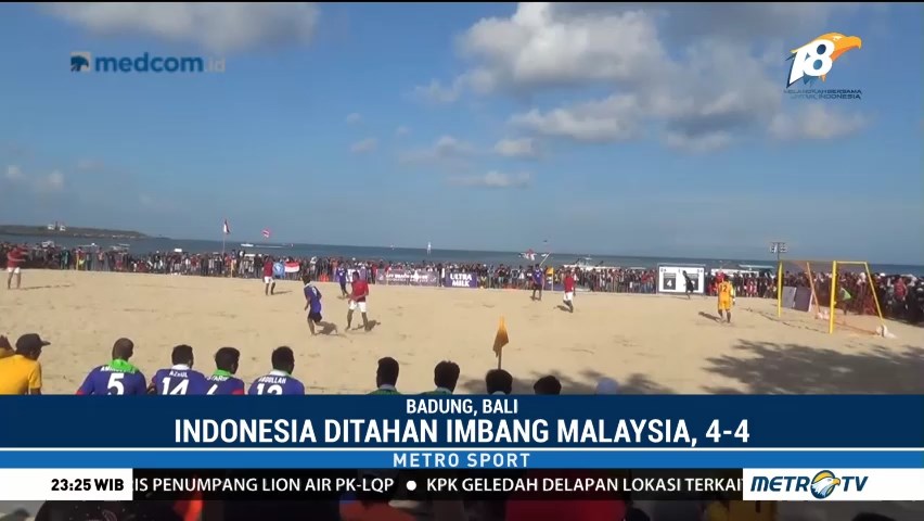 Indonesia Imbangi Malaysia di Piala AFF Sepak Bola Pantai 2018