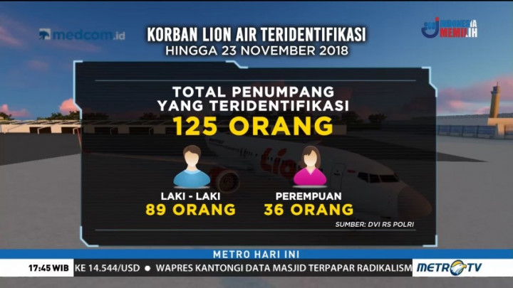Total 125 Korban Lion Air Telah Teridentifikasi