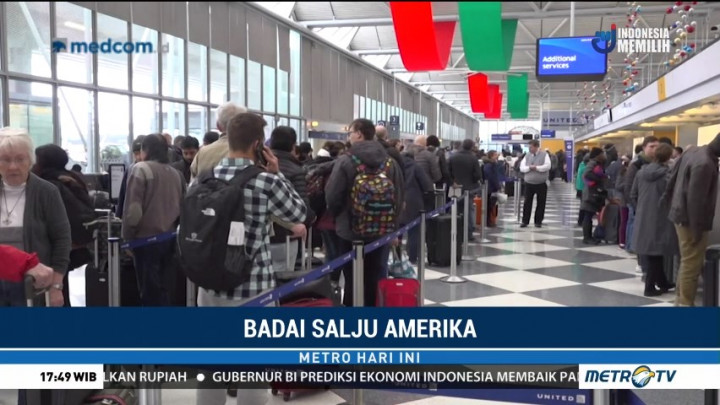 Ratusan Penerbangan di AS Dibatalkan Karena Badai Salju