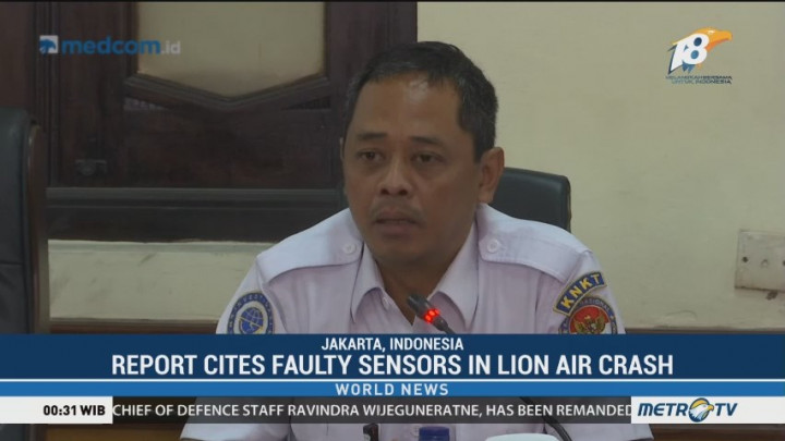 Report Cites Faulty Sensors in Lion Air Crash