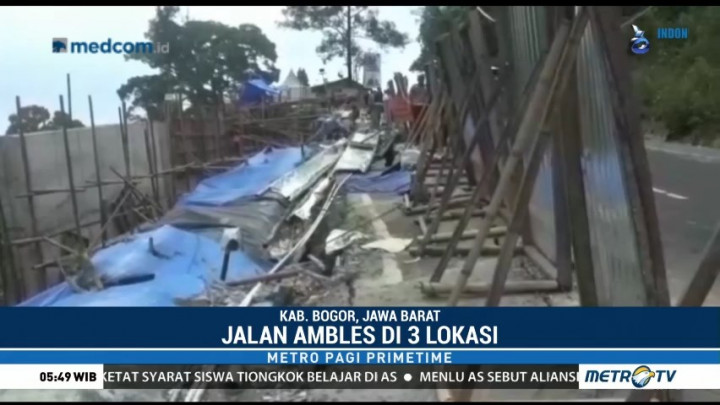 Jalur Utama Puncak Ambles, Bus dan Truk Dilarang Melintas