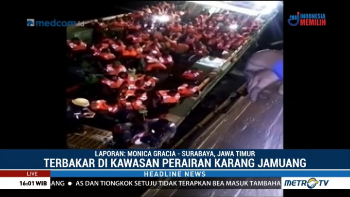 Tiga Orang Hilang Saat KM Gerbang Samudra I Terbakar