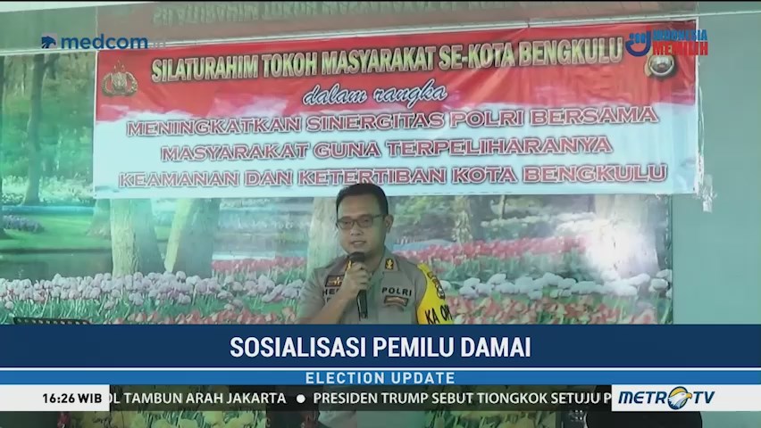 Polres Kota Bengkulu Sosialisasikan Pemilu Damai