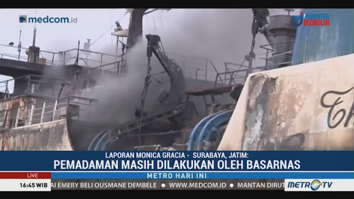 Basarnas Masih Lakukan Pendinginan KM Gerbang Samudera I