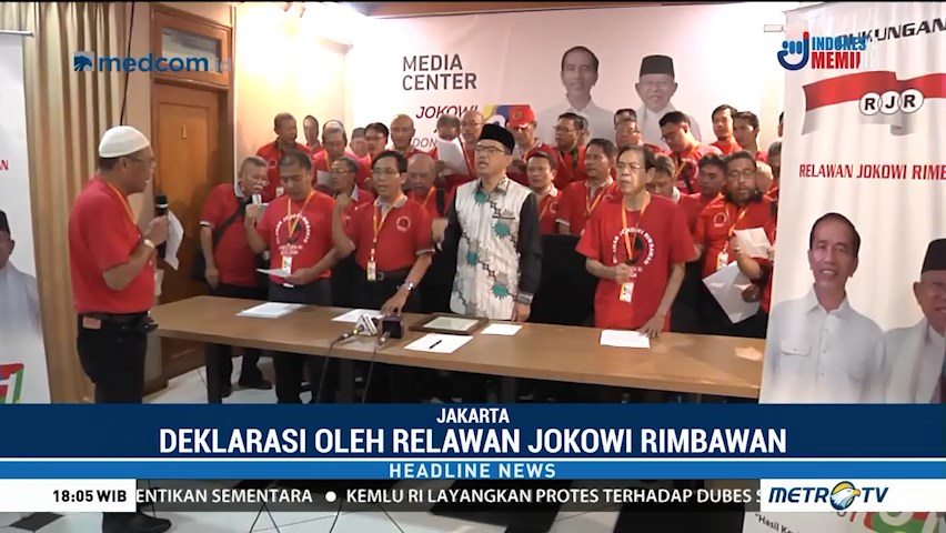 Relawan Jokowi Rimbawan Deklarasi Dukung Jokowi-Ma'ruf