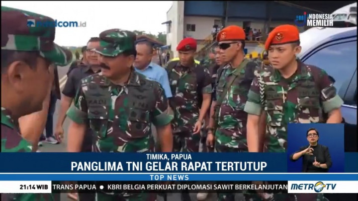 Tiba di Timika, Panglima TNI Gelar Rapat Tertutup