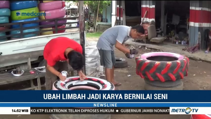 Kreativitas Warga Magetan Ubah Limbah Ban Jadi Karya Seni