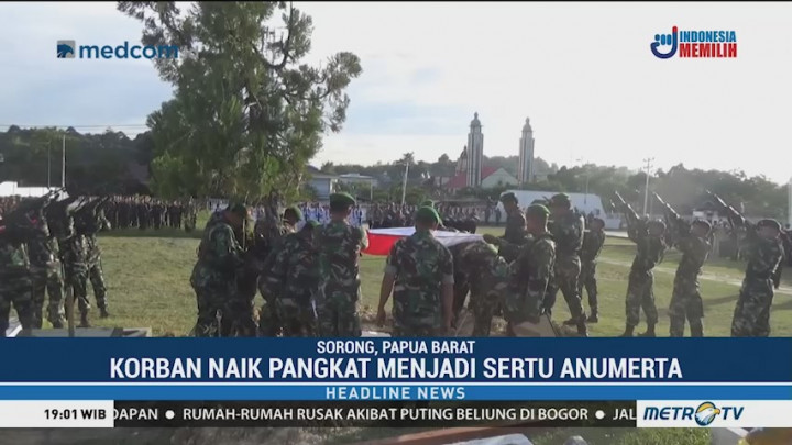 Prajurit TNI Korban Penembakan KKB Dapat Kenaikan Pangkat