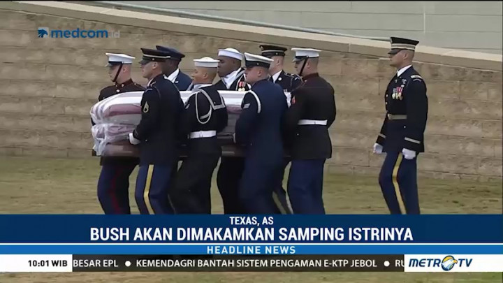 George Bush Dimakamkan di Samping Istrinya