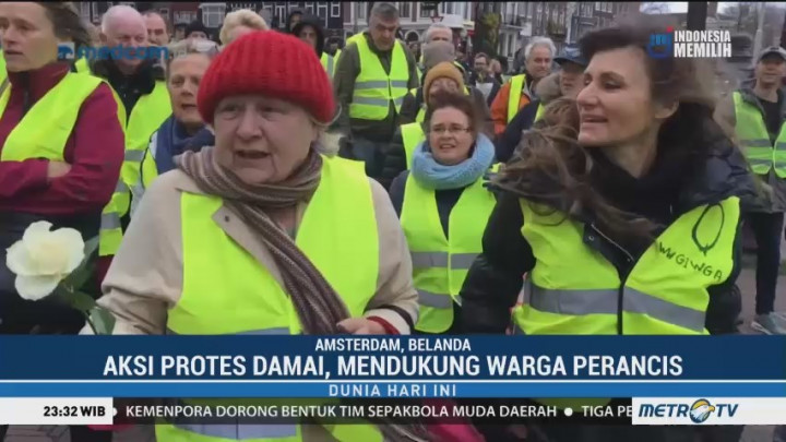 Demonstrasi Gerakan Rompi Kuning Menjalar ke Belanda dan Belgia