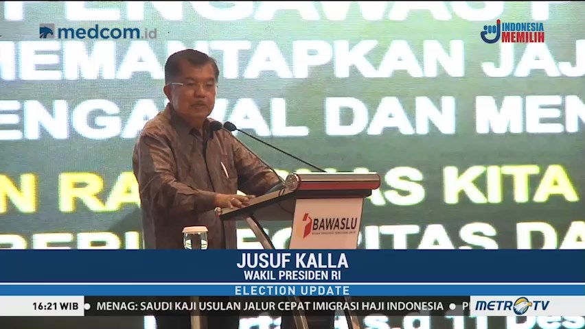 JK Ibaratkan Pilpres Seperti Pertandingan Bulutangkis