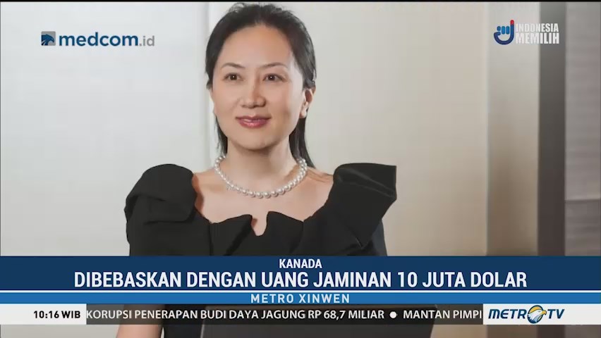 Petinggi Huawei Bebas dengan Jaminan