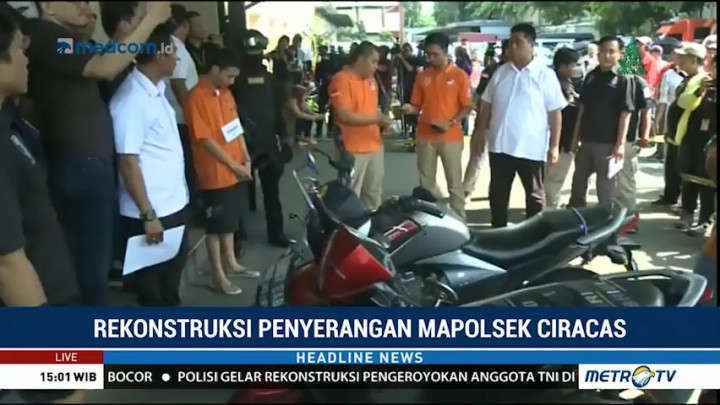 20 Adegan Diperagakan dalam Rekonstruksi Penyerangan Mapolsek Ciracas