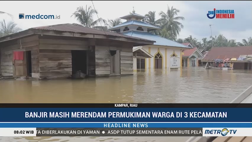 Banjir Masih Merendam Pemukiman Warga di Kampar Riau