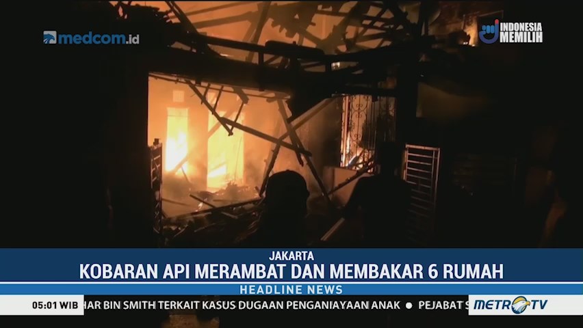 Korsleting Listrik, Enam Rumah Warga di Cipinang Ludes Terbakar